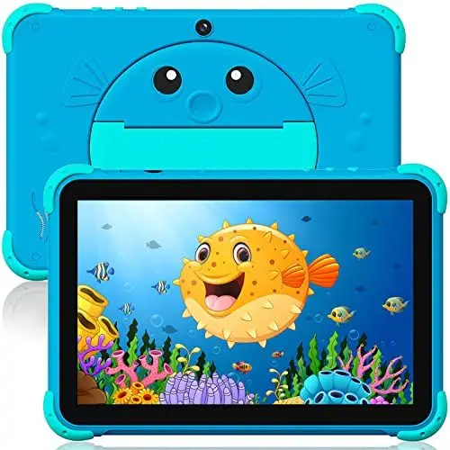 Produktbild: Ascrecem Kinder Tablet 10 Zoll Android Tablet kinder mit WiFi Doppelkamera IPS Display 2GB 32GB,lernen Kindertablet ab 3-14 Jahre,Kleinkind Tablet PC mit kindersicherer Hülle Youtube Google Play(Blau)