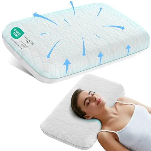 Produktbild: Asdsed Memory Foam Kissen, Kopfkissen Orthopädisches Kissen, Kopfkissen Nackenstützkissen Atmungsaktive, Schlafkissen gegen Nackenschmerzen 70x36cm(Höhe 8.5cm)