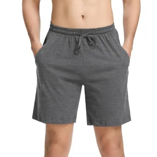 Produktbild: Aseniza Herren Schlafanzughose Kurz Baumwolle Bermuda Schlafshorts Pyjamahose Shorty Sommer Sleephose Freizeithose für Männer
