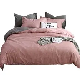 Produktbild: AShanlan Bettwäsche 200x220 Rosa Grau Unifarben Wendebettwäsche 100% Weiche Angenehme Mikrofaser Altrosa Grau Deckenbezug - 1 Bettbezug 200 x 220 cm + 2 Kissenbezüge 80 x 80 Reißverschluss