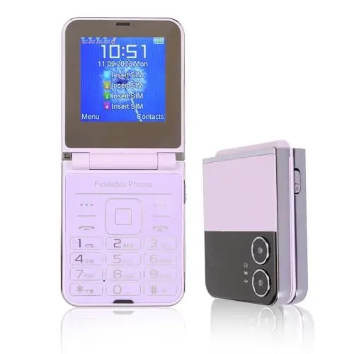 Produktbild: ASHATA 2G Klapphandy mit Großen Tasten für Senioren, Einfach zu Bedienendes Klapphandy für Senioren, 2 Bildschirme mit 1,3 MP, 4 SIM Kartensteckplätze, Lauter Sound Basic, Integrierte