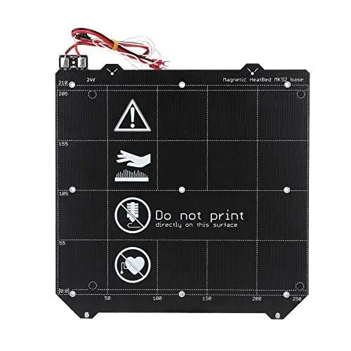 Produktbild: ASHATA 3D Drucker Magnetisches Heizbett + Doppelseitige Pulverbeschichtete Federstahlplatte für Prusa für i3 MK2.5S MK3 MK3S