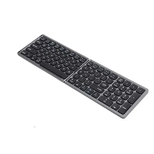 Produktbild: ASHATA Faltbare Bluetooth-Tastatur, Tragbare Bluetooth-Tastatur mit Ziffernblock, Ultradünne Wiederaufladbare Tastatur in Voller Größe, Kompatibel mit