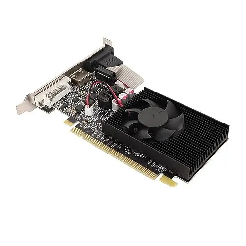 Produktbild: ASHATA GT730 2 GB 64 Bit GDDR3 Grafikkarte, Computer Videokarten, Einzelner Lüfter 810 MHz 1000 MHz mit VGA DVI fürSchnittstelle, PCI Express 2.0 X 16