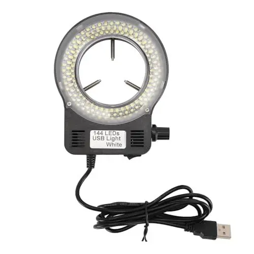 Produktbild: Helle LED Mikroskopleuchte, Einstellbare Helligkeit, Langes USB Kabel, Kompatibler Objektivdurchmesser, Vielseitig Einsetzbar, mit Transparenter Abdeckung, für Verschiedene