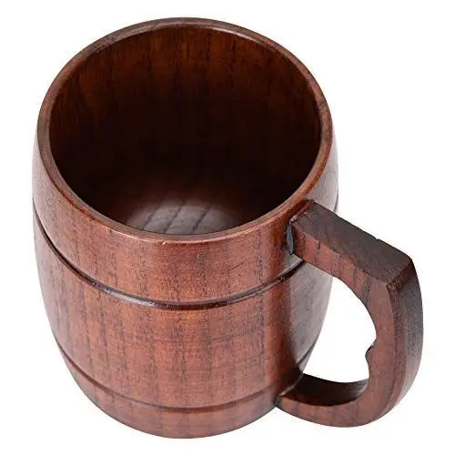 Produktbild: ASHATA Holzbierbecher, klassischer hölzerner Trinkbecher, natürlicher hölzerner Becher, 350 ml Becher, Milchbecher, natürlicher Reiner Bambus-Teekrug