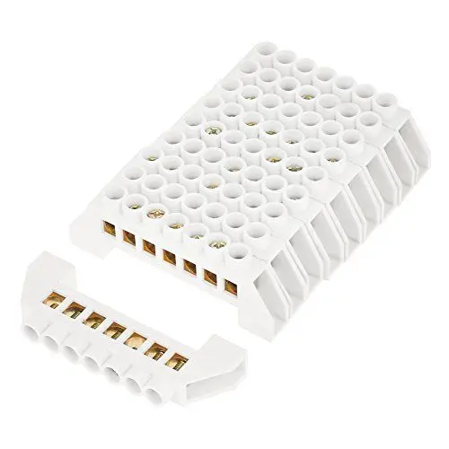 Produktbild: ASHATA Klemmenblock 10pcs 7-Loch-Brücken-Design Anschlussblöcke Klemmleisten Schnellklemmenblock Elektroverteilung Drahtschraube messinger klemmenblock-Steckverbinder
