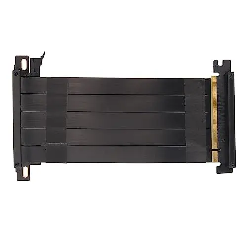 Produktbild: ASHATA PCIE 4.0 X16 Hochgeschwindigkeits-Flexibles Extender-Riser-Kabel, Doppelseitiges 180-Grad-Reverse-PCIE 4.0-VGA-Verlängerungskabel für GPU-Grafikkarte, 128-Gbit/s-Übertragung (Schwarz)
