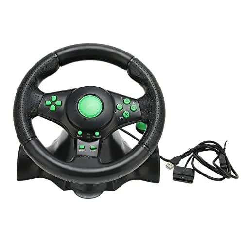 Produktbild: ASHATA PC Racing Wheel, Game Lenkrad 180 Grad Auto Racing Driving Racing Wheel mit Pedal,für 360,für PS3,für,PC,Ergonomischer Griff,Plug & Play
