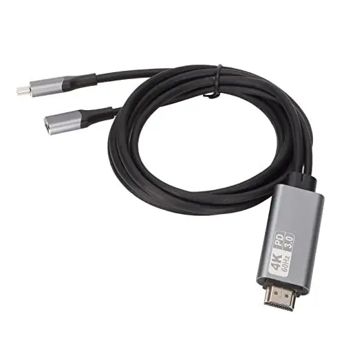 Produktbild: ASHATA Projektionskabel Typ C auf HDMI, USB C-Kabel HD-Projektionskabel 4K 60 Hz Computer-Verlängerungskabel, Adapterkabel für Handy-Bildschirmprojektion, 1,8 M