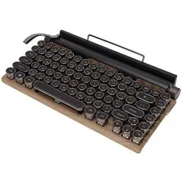 Produktbild: Retro Keyboard Qwertz,Qwerkywriter,Tastatur Schreibmaschine Mechanische Tastatur 83 Tasten Retschleißfeste Unterstützung Wireless 2000mA Einstellbare Hellit Retro Schreibmaschinentastatur