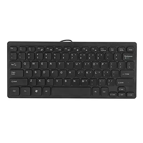 Produktbild: ASHATA USB Wired Slim Tastatur Tastatur, Kleine Kompakte Einfache wasserdichte Business-Tastatur für Laptop und Desktop-Computer, Plug and Play (mit 1,1 M Kabel)