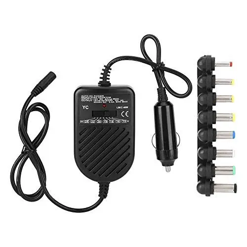 Produktbild: Universal 80W DC Autoladegerät 15-24V Netzteil Adapter Set 80W Autoladegerät DC USB Port Ladegerät für Laptop Notebook