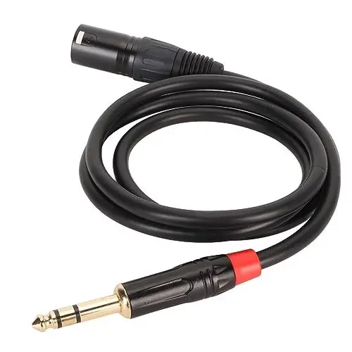 Produktbild: ASHATA XLR-Buchse auf 1/4 Zoll 6,35-mm-Kabel, Flexibles, Langlebiges Symmetrisches XLR-auf-6,35-mm-Kabel für Mikrofon, Mischpult, Aktivlautsprecher
