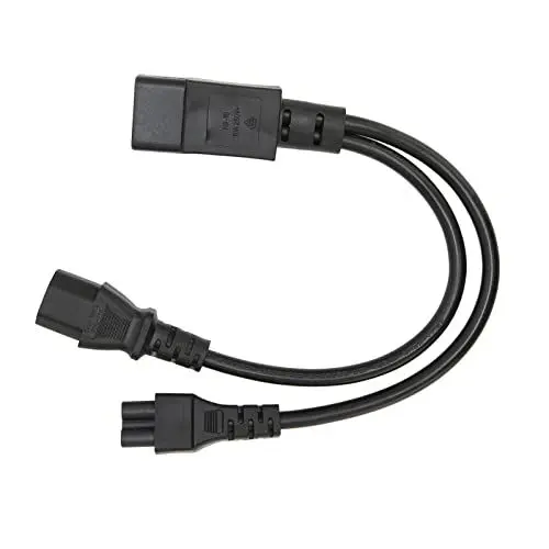 Produktbild: ASHATA Y Splitter Netzkabel, IEC 320 C14 Stecker auf C13 C5 Buchse, Splitter Adapterkabel, 1 in 2 Out Y Splitter Konverter Adapterkabel, für Laptop