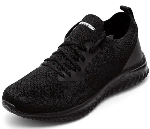 Produktbild: ASHION Damen Sneaker Turnschuhe Leicht Bequeme Laufschuhe Sportschuhe Freizeitschuhe StraßenlaufschuheTennis Schuhe,A Schwarz,41 EU