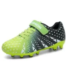Produktbild: ASHION Jungen Fußballschuh Kinder Fussballschuhe Footballschuhe Outdoor Athletic Soccer Schuhe Z10,B Blau Grün,33 EU