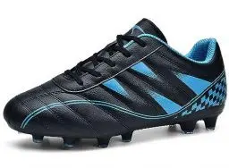 Produktbild: ASHION Fußballschuh Kinder Fussballschuhe Footballschuhe Outdoor Athletic Soccer Schuhe Z01,C Schwarz Blau,40 EU