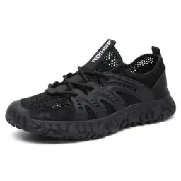 Produktbild: ASHION Wanderschuhe Damen Trekkingschuhe Herren rutschfeste Outdoor Schuhe Leichte Atmungsaktive Mesh Sneakers Wanderhalbschuhe A Schwarz 44 EU