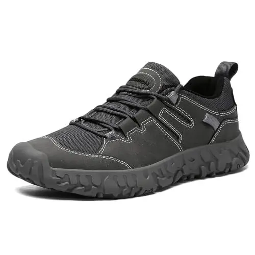 Produktbild: ASHION Wanderschuhe Damen Trekkingschuhe Herren rutschfeste Outdoor Schuhe Leichte Atmungsaktive Mesh Sneakers Wanderhalbschuhe C Grau 43 EU