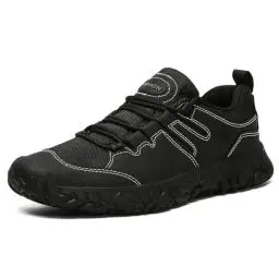 Produktbild: ASHION Wanderschuhe Damen Trekkingschuhe Herren rutschfeste Outdoor Schuhe Leichte Atmungsaktive Mesh Sneakers Wanderhalbschuhe C Schwarz 45 EU