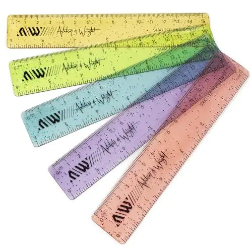 Produktbild: Ashton and Wright Lineale 15 cm, bruchsicher, 5 Stück, Glitzer