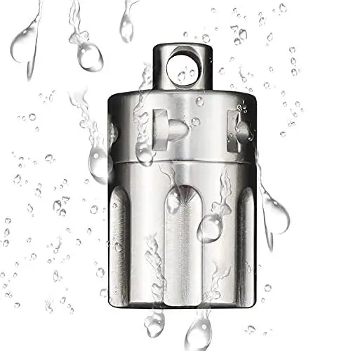 Produktbild: ASIAD Mini Pillingose Schlüsselanhänger, Titan wasserdichte Pille Dose Anhänger Kleines Tablettelement für auf der Post, Outdoor Kapsel Pillen Box Pillenflasche, innerer Durchmesser 11Mm,Silber