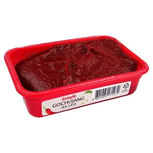 Produktbild: asiafoodland - Gochujang Paste (vegan) - fermentierte red Pepper sojabohnenpaste - spicy Bohnenpaste als Marinade und für tteokbokki inkl. Sesam Topping, 1er Pack (1 x 200g)