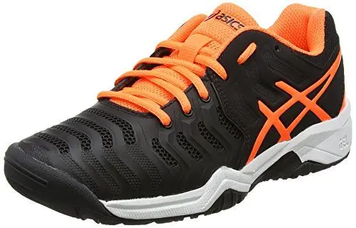 Produktbild: Asics Unisex-Kinder Gel-Resolution 7 GS Tennisschuhe, Schwarz (Black/Rose Shocking Orange/White)