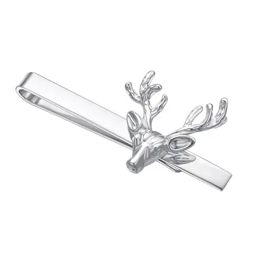 Produktbild: Asienice Silber Krawattennadel Hirsch Tier Krawattenklammer Kupfer Herrenschmuck Für Männer