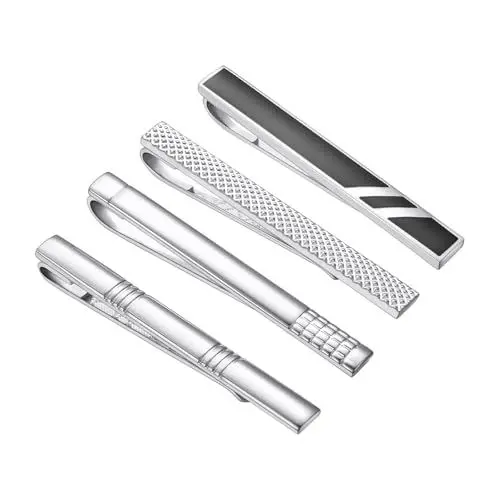 Produktbild: Asienice Silber krawattennadel personalisiert geschenk ehemann 4pcs krawatten set Business Stil