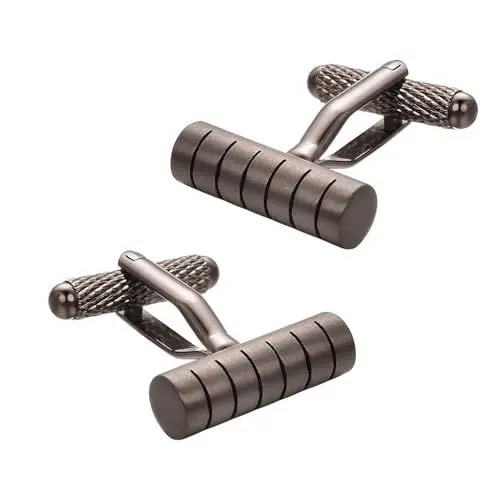 Produktbild: Asienice Zylindrisch Manschettenknöpfe Herren Braun Edelstahl Personalisierte Manschettenknöpfe Schmuck