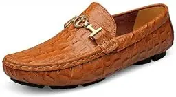 Produktbild: Asifn Herren Leder Casual Slip auf Driving Loafers Wohnung Walking Mokassin Business Kleid Boot Schuhe Mode Slipper（Braun,37/38 EU,38 Markengröße