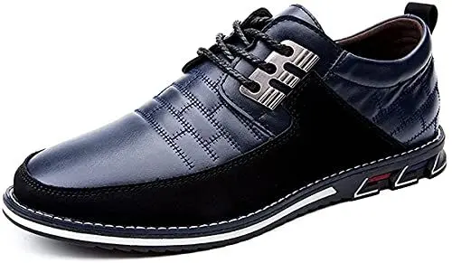 Produktbild: Asifn Herren Mokassins Herren Halbschuhe Klassischer Anzugschuhe Loafer Slipper Rutsch Atmungsaktive Weiche Outdoor （Blau,47 EU