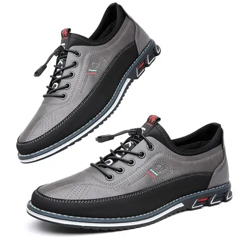 Produktbild: Asifn Herren Mokassins Herren Loafer Outdoor Halbschuhe Klassischer Anzugschuhe Slipper Rutsch Atmungsaktive Weiche Grau 47 EU