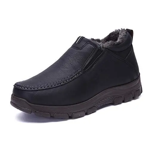 Produktbild: Asifn Herren Schneestiefel Mokassins Hausschuhe Plüsch Loafers Warm gefüttert Driving Indoor Outdoor Winter Non-Slip Elderly Walking Sneaker Schuhe（45 EU,Grau
