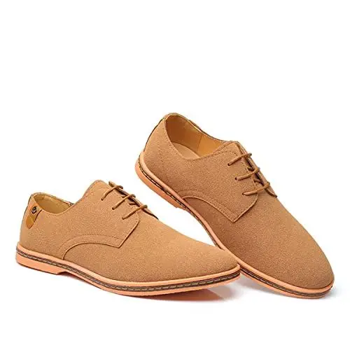 Produktbild: Asifn Männer Casual Fahren Leder Loafers Sommer Business Brogue Atmungsaktiver Komfort Sport Gehen Handgemachte Mokassin（47 EU,Khaki