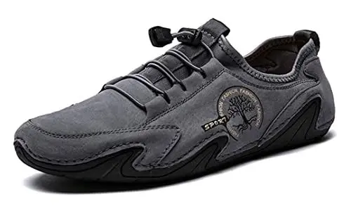 Produktbild: Asifn Mokassins Herren Schwarz Wildleder Fahrschuhe Sommer Outdoor Anti-Rutsch Atmungsaktiv Weich Freizeit Loafer（Grau,49 EU