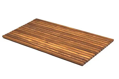 Produktbild: asinox TEK4H7120 Duschmatte aus Teakholz, rollbar, 56 X 106 cm