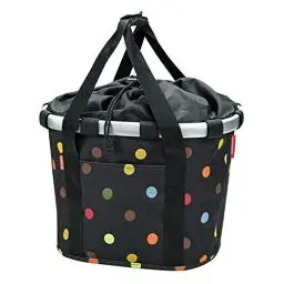 Produktbild: Asista Teile fürs Ra Asista Teile fürs Ra Rixen und Kaul Unisex Styrke foldekurv bikebasket Dots Klickfix Lenker klappkorb, Schwarz, 15 Liter EU