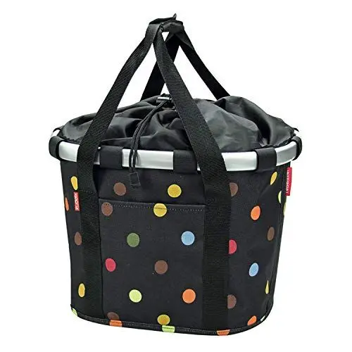 Produktbild: Asista Teile fürs Ra Asista Teile fürs Ra Rixen und Kaul Unisex Styrke foldekurv bikebasket Dots Klickfix Lenker klappkorb, Schwarz, 15 Liter EU