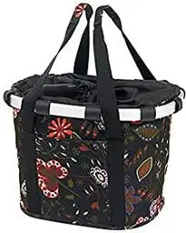 Produktbild: Asista Teile fürs Ra Rixen und Kaul Damen Klappkorb Bikebasket Folklore Lenkerkorb, Folklore Schwarz, 35 x 28 x 26 cm EU