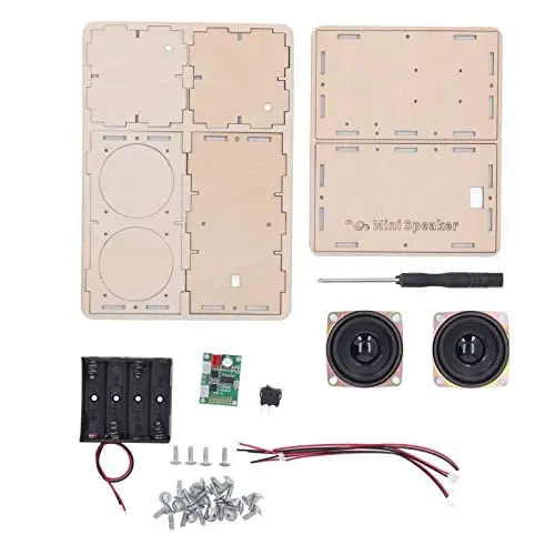 Produktbild: Asixxsix DIY-Bluetooth-Lautsprecher-Bausatz, Stereo Surround ungiftig DIY-Bluetooth-Lautsprecher leicht zu montieren Komposit-Holz DIY-Bluetooth-Lautsprecher-Box-Bausatz für