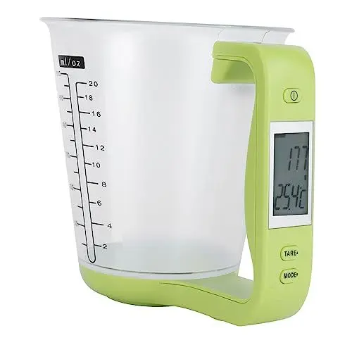 Produktbild: Asixxsix Digitale Küchenwaage und Messbecher, 1000 G, 0,1 G Genauigkeit, Digitale Küchenwaage, Elektronische Messbecherwaage mit LCD-Display, Lebensmittelwaage, Gewichtsskala