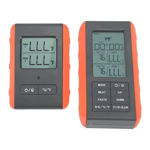Produktbild: Asixxsix Digitales Fleischthermometer, Kabelloses Grill-Lebensmittelthermometer mit Zwei Sonden, HTN-Display, Sofort Ablesbares Grill-Temperaturfühler-Thermometer mit Temperaturalarm
