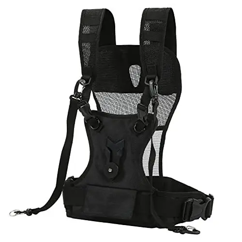 Produktbild: Asixxsix Dual Schulterkamera-Gurt für Zwei Kameras, atmungsaktive einstellbare Trägerkabelbaumweste mit montierenden Hubs Langlebig Nylon Multi -Kamera -Ausrüstung Für die DSLR SLR -Kamera