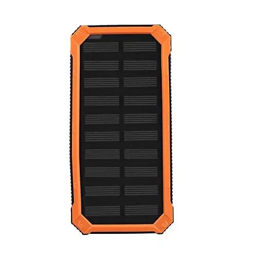Produktbild: Asixxsix Solar Power Bank, Tragbares Ladegerät, Power Bank, 20000 MAh, Große Kapazität, Schnelllade-Akku, DIY-Kit, Dual-USB-Solar-Mobile-Power-Bank-Hülle für Zuhause, Reisen, Camping, Wandern(Orange)