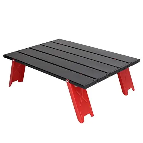 Produktbild: Asixxsix Strandtische, Aluminium Mini Personal Ultralight Compact Klapp-Campingtische mit Tragetasche, Langlebiger Tragbarer Picknick-Beistelltisch für Reisen, Grillen, Outdoor-Wandern, Parks
