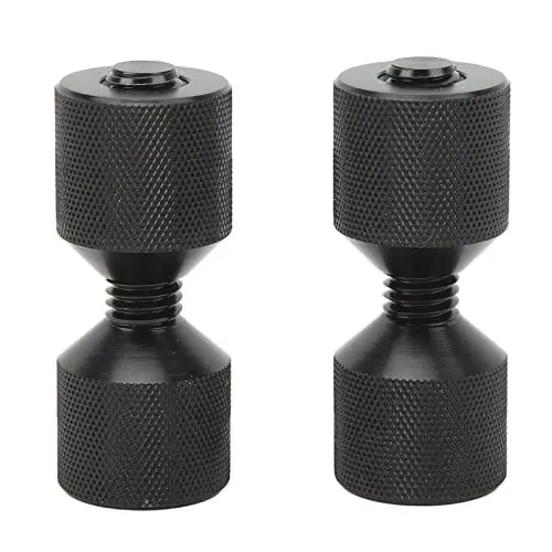 Produktbild: Zwei Loch Pins Set, 2Pcs Aluminium 2 Loch Flansch Ausrichtung Pin einfach zu bedienen dauerhafte Gewinde zwei Loch Pins mit eloxiertem Oxid schwarz Finish für Auto Schiff