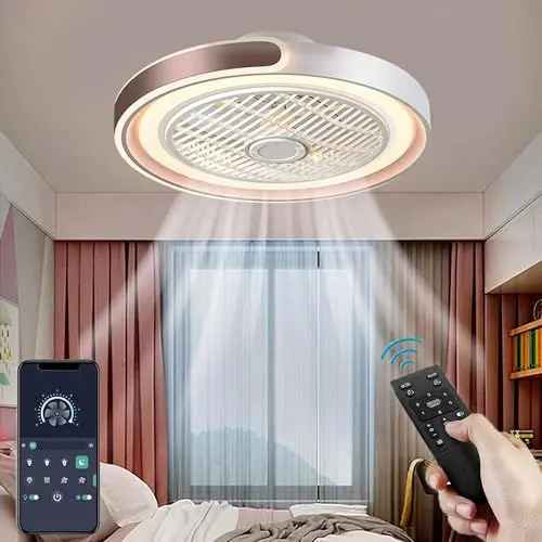 Produktbild: ASJK Deckenlampe mit Ventilator, 72 W, 7200 lm Leise Moderne Led Mit Fernbedienung Timer Ventilator Deckenleuchte Ventilatorlicht Für Wohnzimmer Schlafzimmer, Kaffee